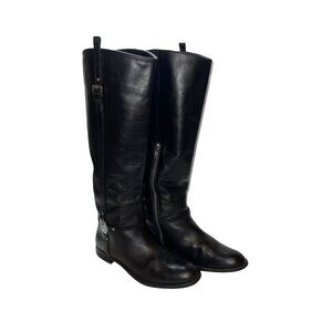 Coach Mulan Black Leather Knee High Riding Boots Size 6